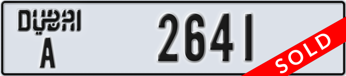 dubai License Plate Number 2641 Code A