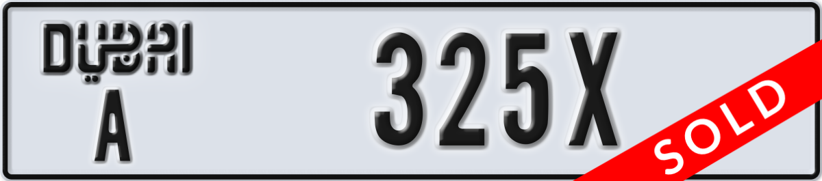dubai License Plate Number 325X Code A