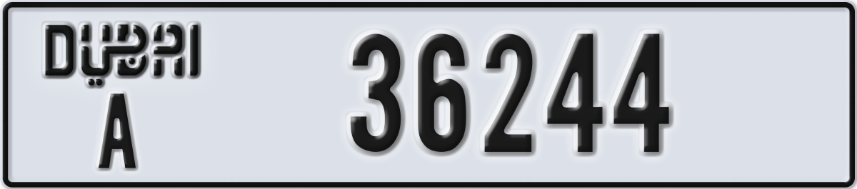 dubai License Plate Number 36323 Code A