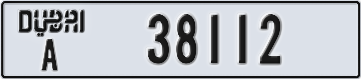 dubai License Plate Number 38112 Code A