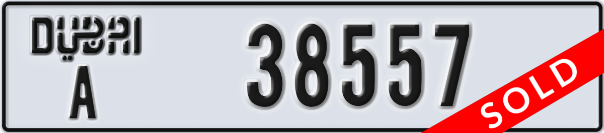 dubai License Plate Number 38557 Code A