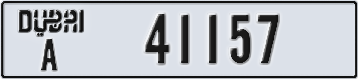dubai License Plate Number 41236 Code A