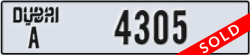 dubai - code - A - number -4305