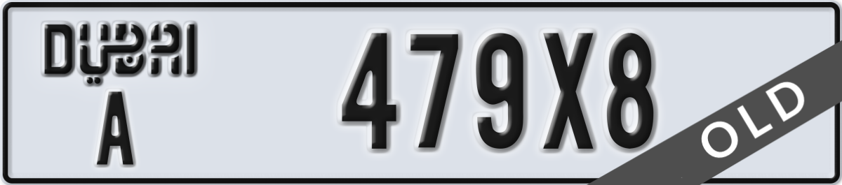 dubai License Plate Number 479X8 Code A