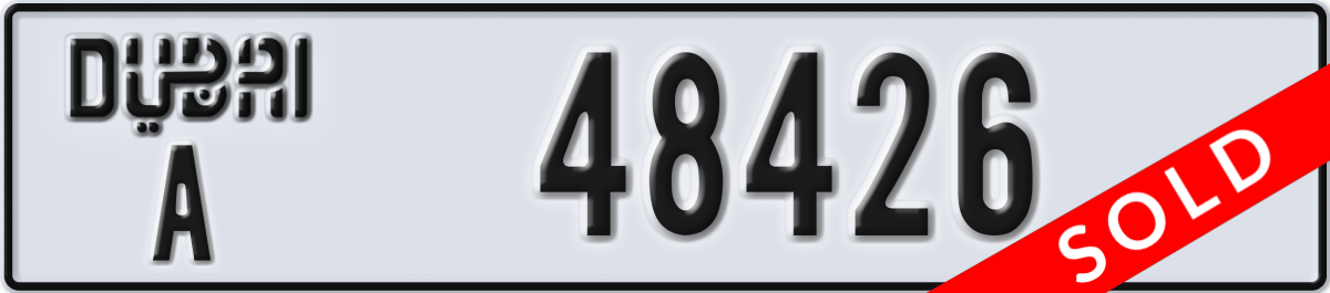 dubai License Plate Number 48426 Code A