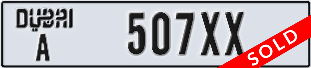 dubai License Plate Number 507XX Code A