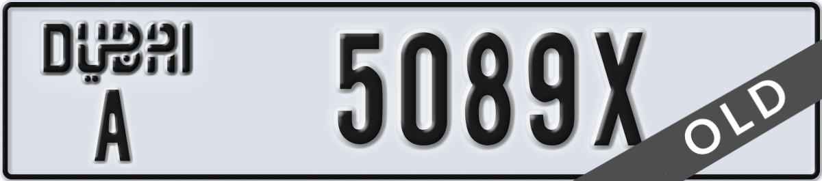 dubai License Plate Number 5089X Code A