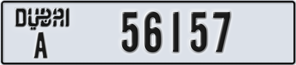 dubai License Plate Number 56157 Code A