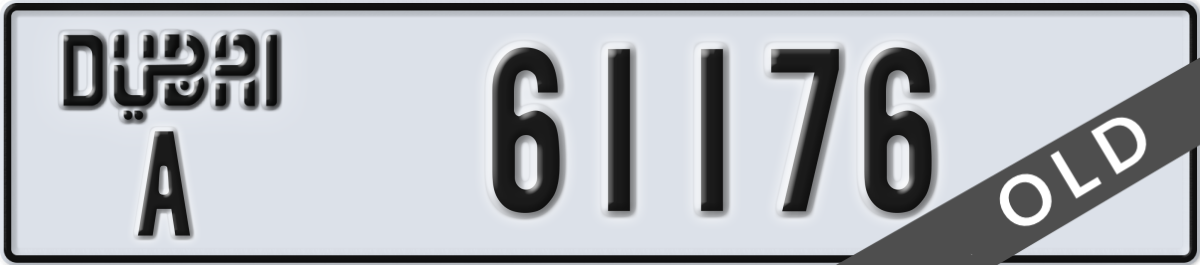 dubai License Plate Number 61176 Code A