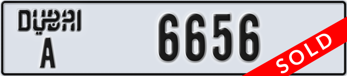 dubai License Plate Number 6656 Code A