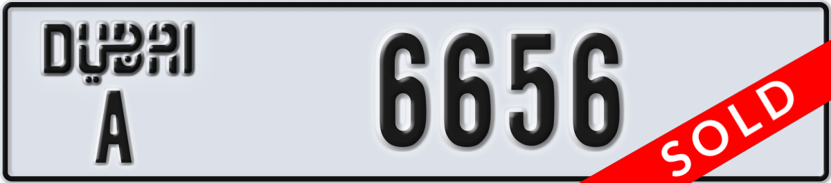 dubai License Plate Number 6656 Code A