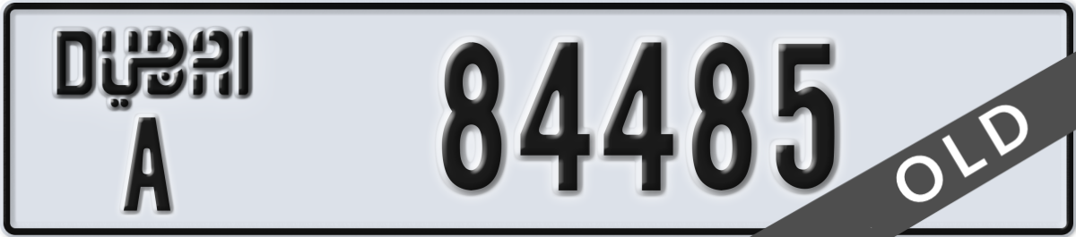 dubai License Plate Number 84485 Code A