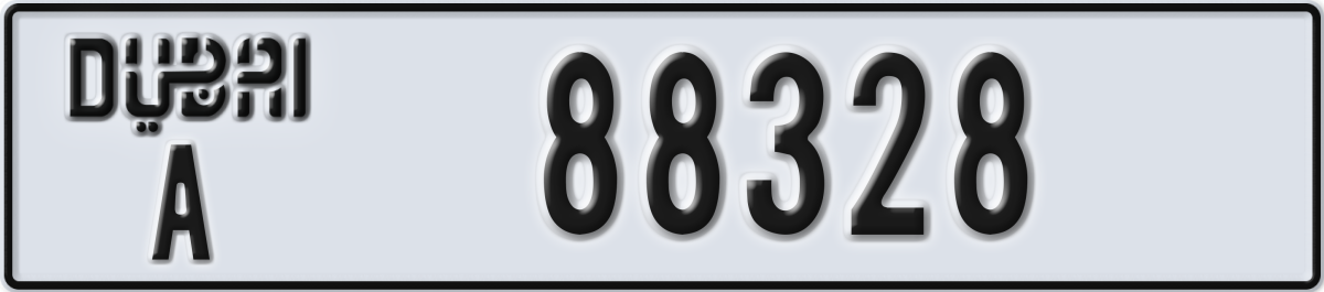 dubai License Plate Number 88328 Code A