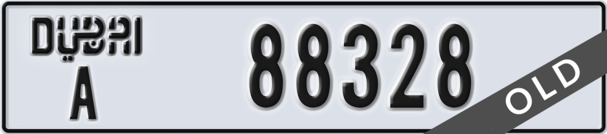 dubai License Plate Number 88328 Code A