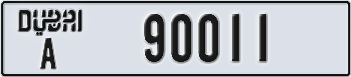 dubai License Plate Number 90011 Code A