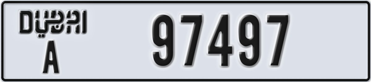 dubai License Plate Number 97497 Code A
