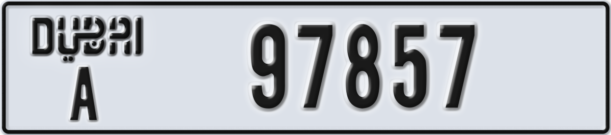 dubai License Plate Number 97857 Code A