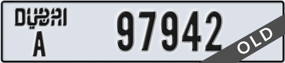 dubai License Plate Number 97942 Code A