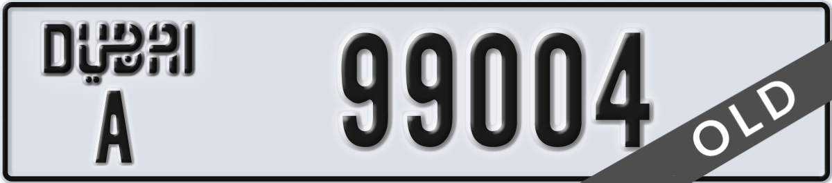 dubai License Plate Number 99004 Code A