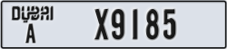 dubai - code - A - number -X9185