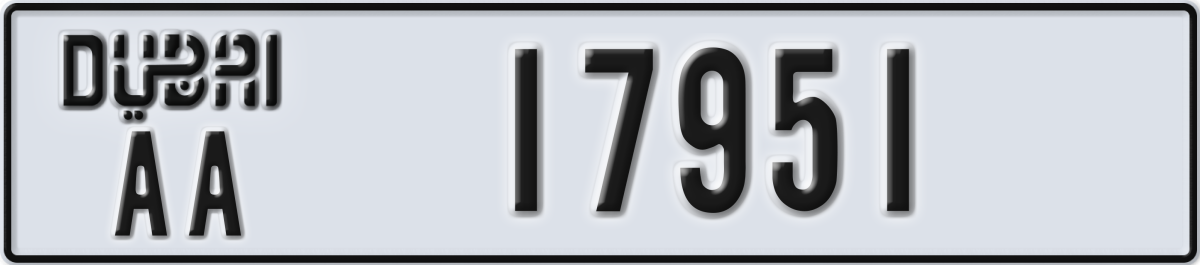 dubai License Plate Number 18030 Code AA