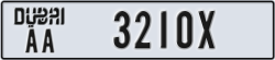 dubai - code - AA - number -3210X