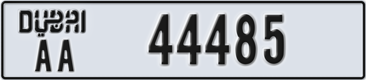 dubai License Plate Number 44564 Code AA