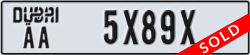 dubai - code - AA - number -5X89X