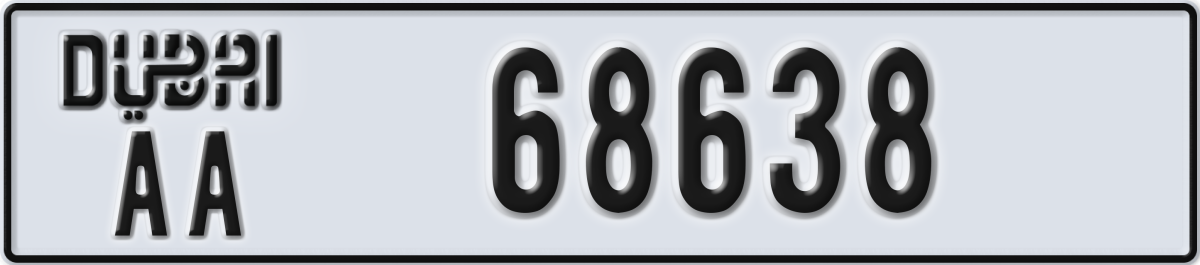 dubai License Plate Number 68638 Code AA