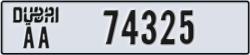 dubai - code - AA - number -74325