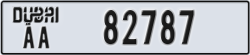 dubai - code - AA - number -82787