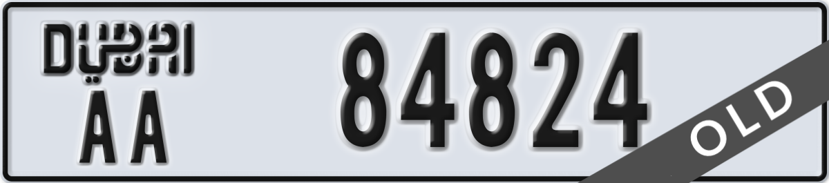 dubai License Plate Number 84824 Code AA