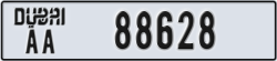 dubai - code - AA - number -88628