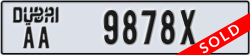 dubai - code - AA - number -9878X