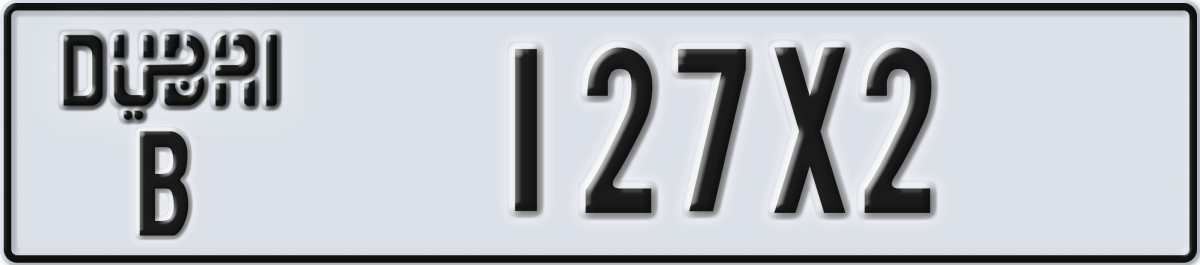 dubai License Plate Number 127X2 Code B