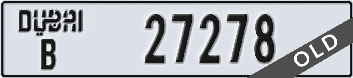 dubai License Plate Number 27278 Code B