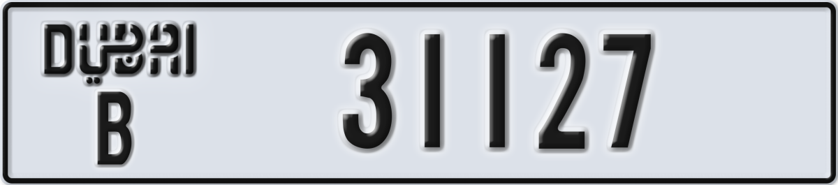 dubai License Plate Number 31127 Code B
