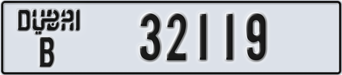 dubai License Plate Number 32119 Code B