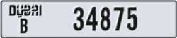 dubai - code - B - number -34875