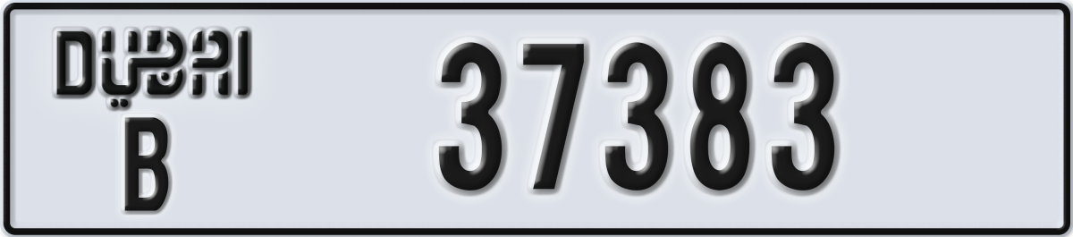 dubai License Plate Number 37383 Code B