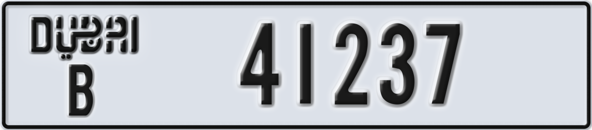 dubai License Plate Number 41237 Code B