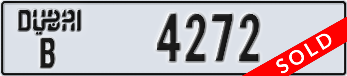 dubai License Plate Number 4272 Code B