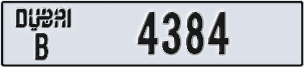 dubai License Plate Number 4384 Code B