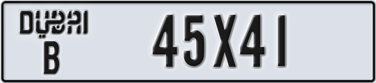 dubai License Plate Number 45X41 Code B