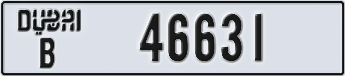 dubai License Plate Number 46631 Code B