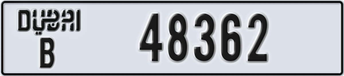 dubai License Plate Number 48362 Code B