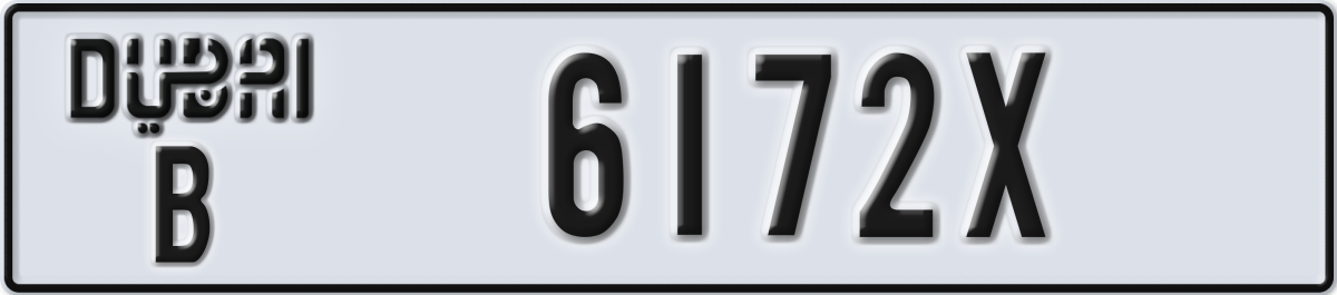 dubai License Plate Number 6172X Code B
