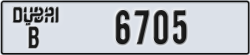 dubai - code - B - number -6705