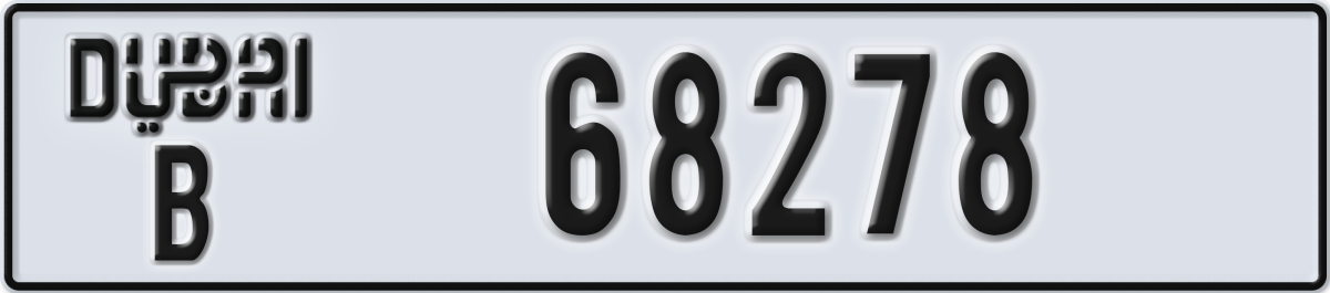 dubai License Plate Number 68278 Code B