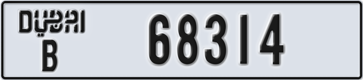 dubai License Plate Number 68314 Code B
